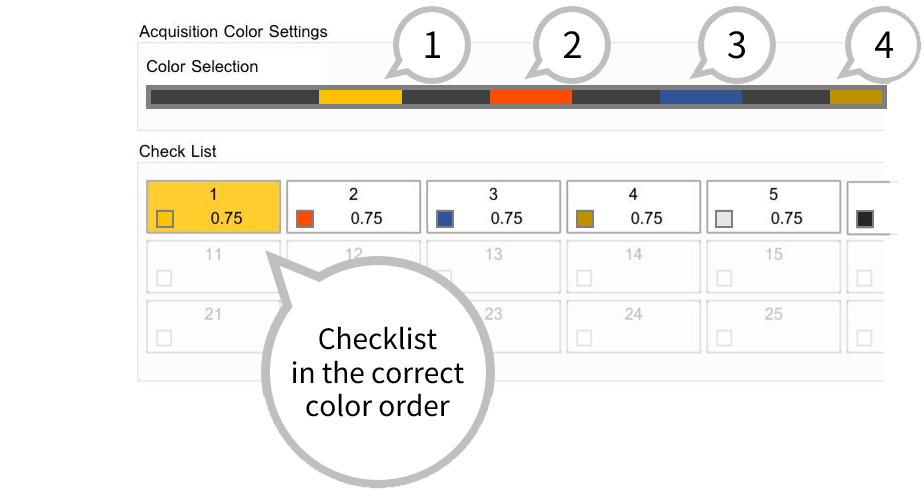 Color Order Judgment setting screen (2)