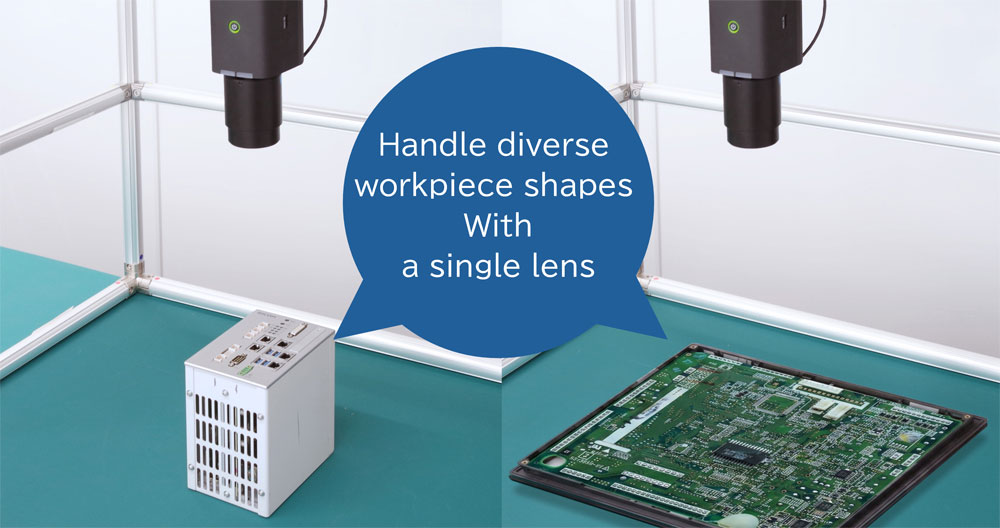 Handle diverse workpiece shapes With a single lens
